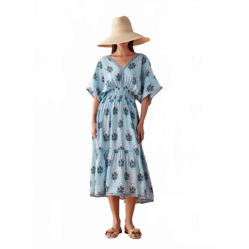 NEW OMIKA mindi midi dress in milo lake